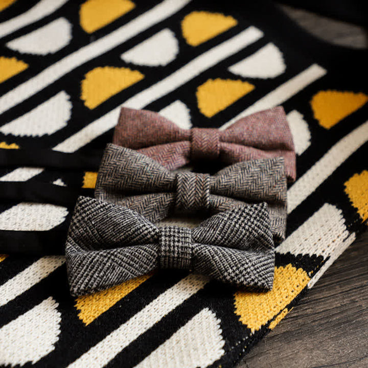 Men's Simple Tweed Wool Blend Bow Tie - image 3