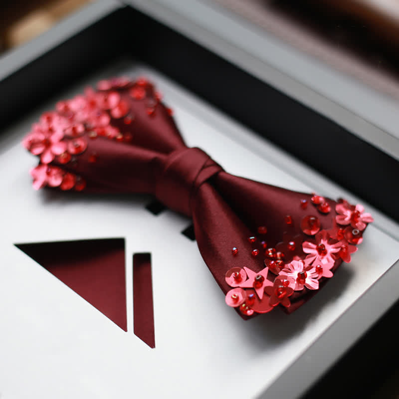 Men's Sequin Flourishing Bow Tie Pocket Square - image 8