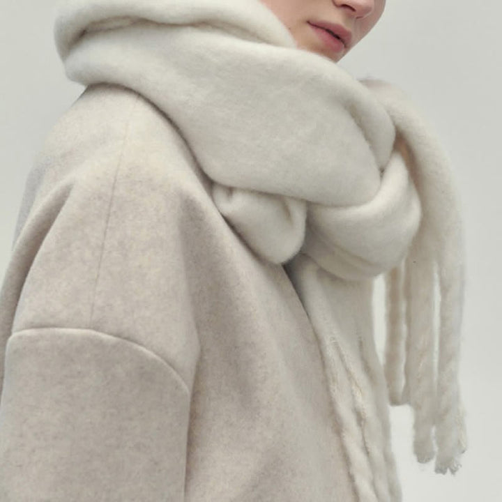 Women's Chunky Thickened Solid Color Soft Scarf - image 4