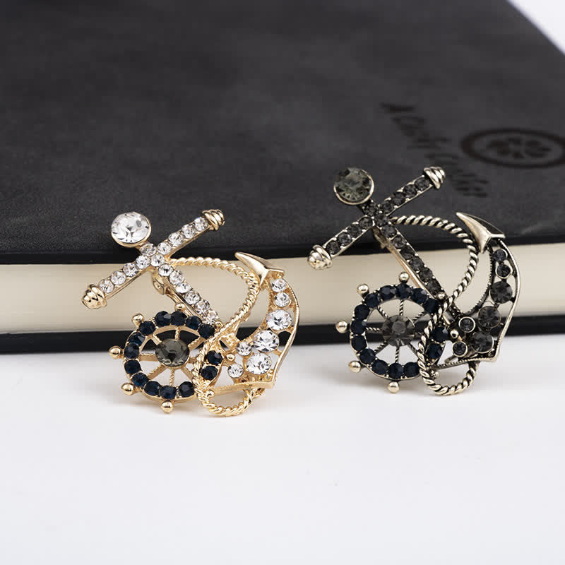 Men's Helmsman Navy Anchor Brooch - image 2