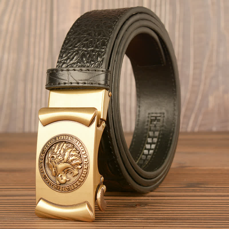 Men's Lion Head Alligator Pattern Leather Belt - image 6