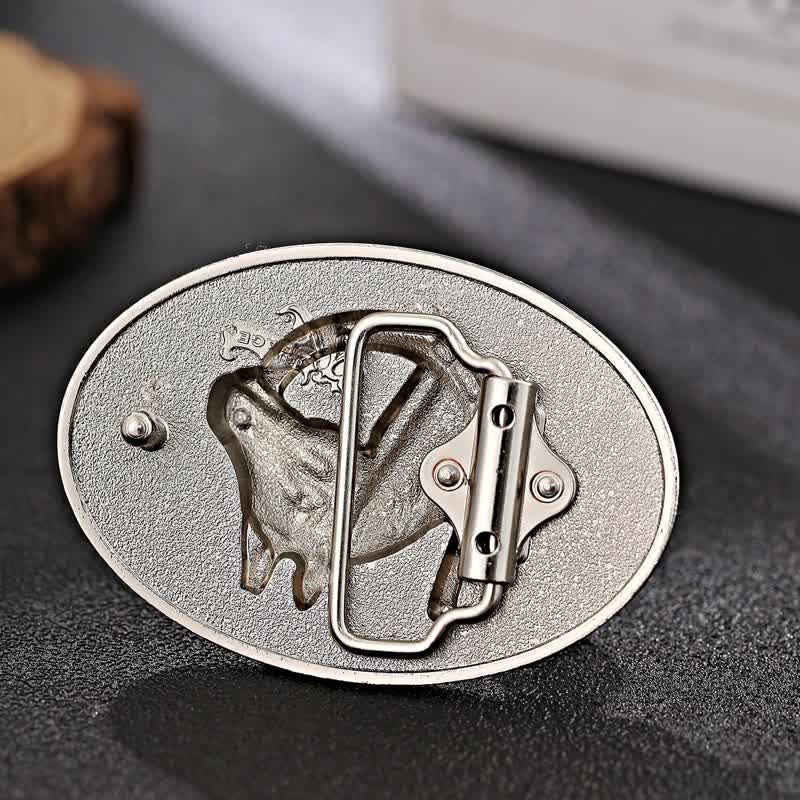 Men's DIY Golden Horseshoe Buckle Leather Belt - image 1