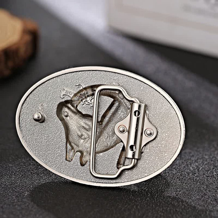 Men's DIY Golden Horseshoe Buckle Leather Belt - image 1