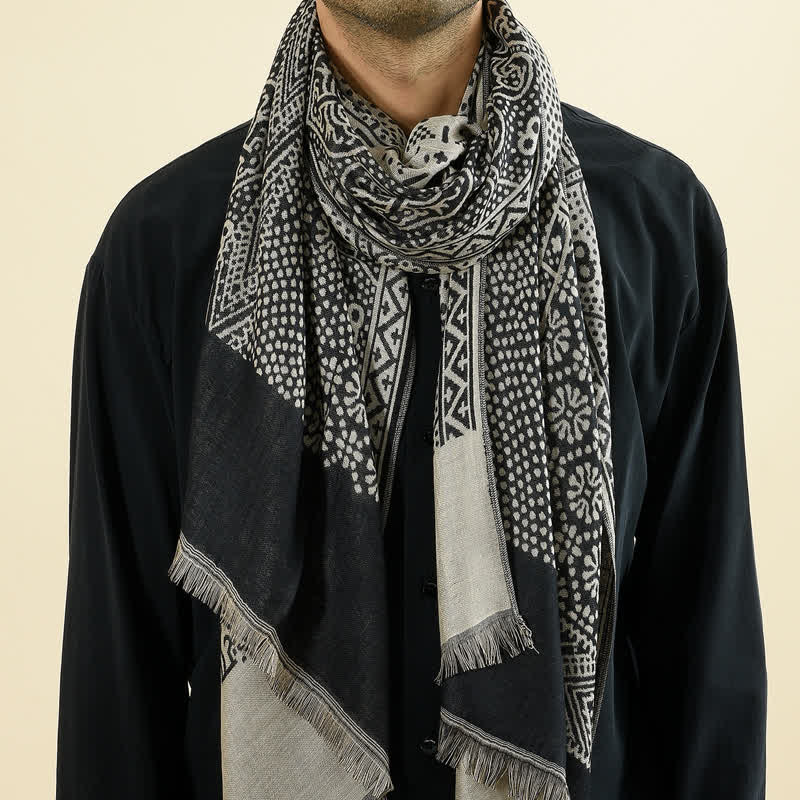Men's Cotton Linen Lightweight Ethnic Scarf - image 3