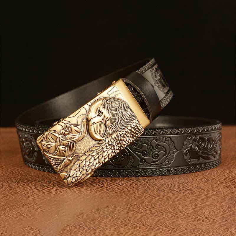 Men's Landscape Animal Eagle Leather Belt - image 11