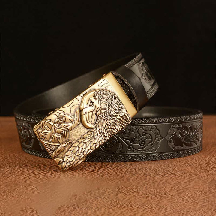 Men's Landscape Animal Eagle Leather Belt - image 11