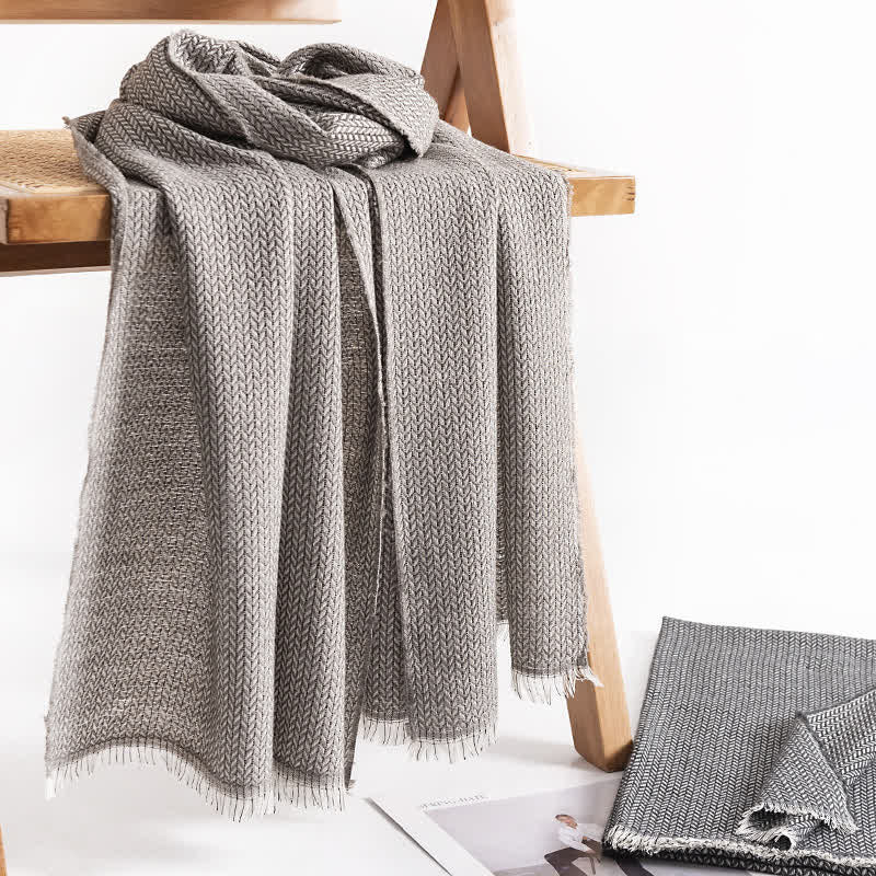 Women's Chunky Simple Herringbone Tassel Scarf - image 0