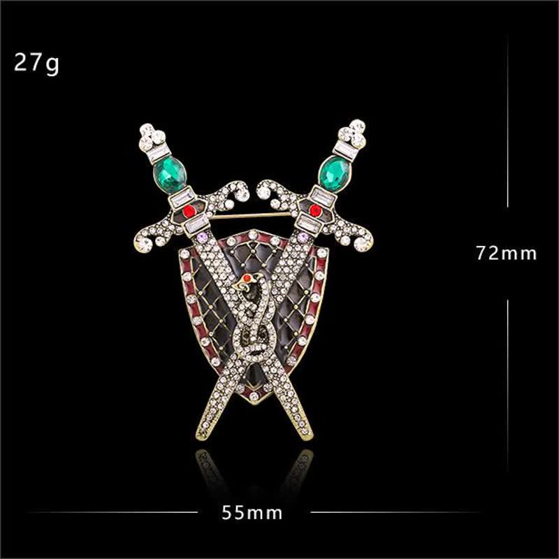 Men's Warrior Sword And Shield Brooch - image 4
