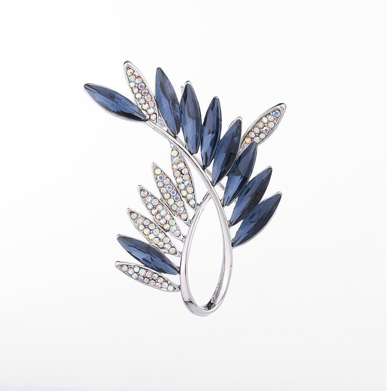 Women's Olive Branch Crystal Brooch - image 4