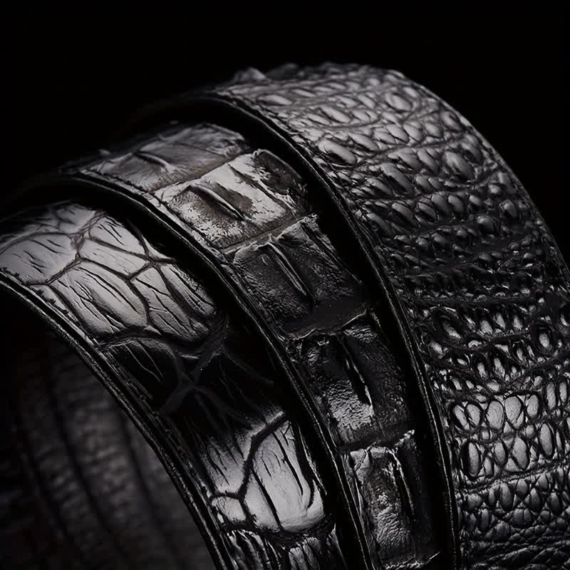 Men's Exotic Alligator Head Buckle Leather Belt - image 5