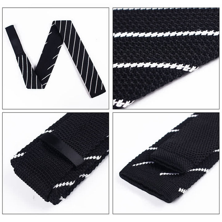 Men's Diagonal Striped Knitted Necktie - image 2