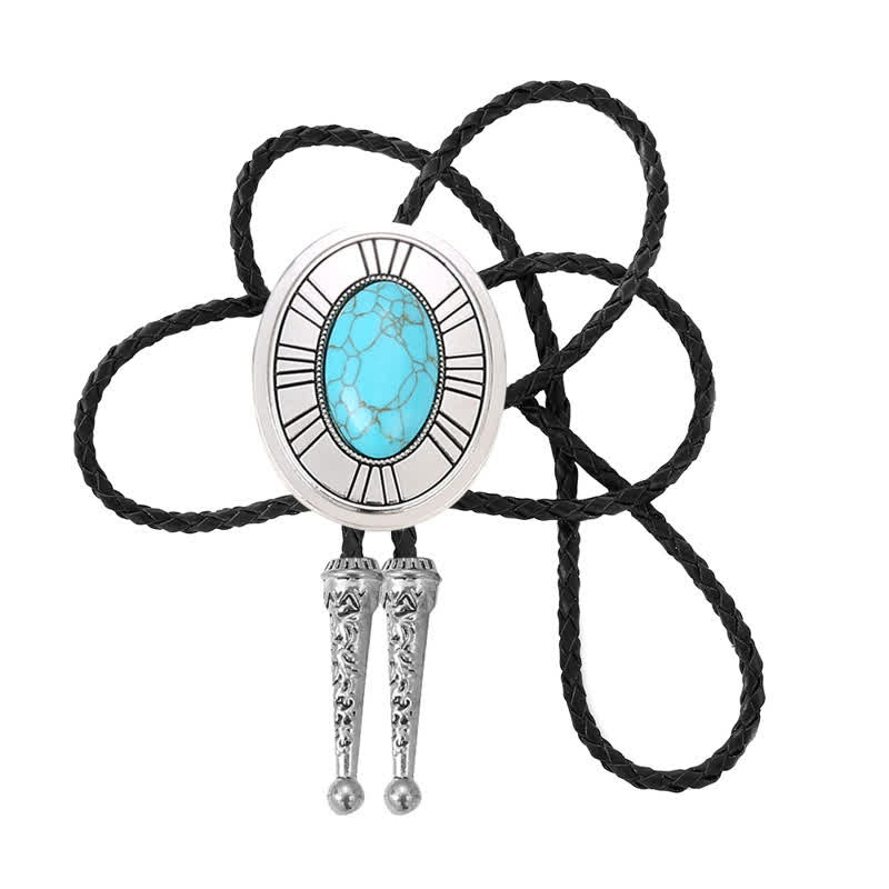 Oval Natural Agate Stone Medallion Bolo Tie - image 3