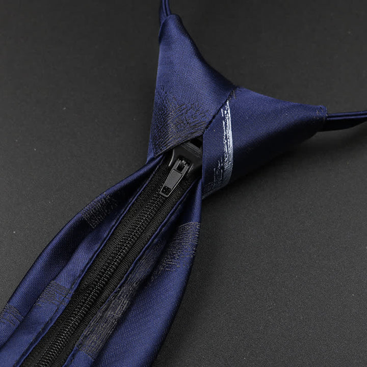 Men's Blue-Gray Zipper Tie Horizon Necktie - image 3