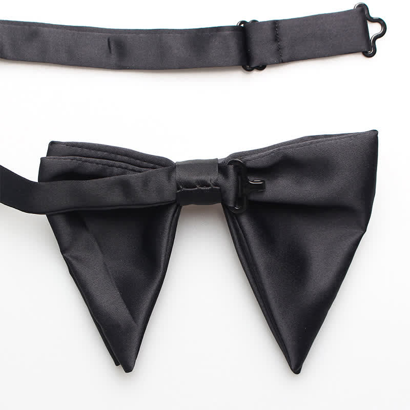 Men's Black White Oversized Pointed Bow Tie - image 10