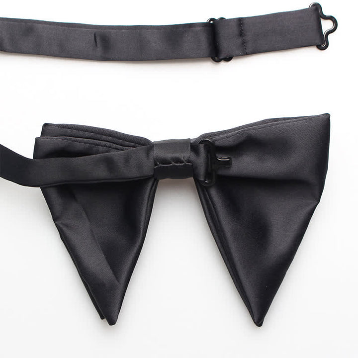 Men's Black White Oversized Pointed Bow Tie - image 10