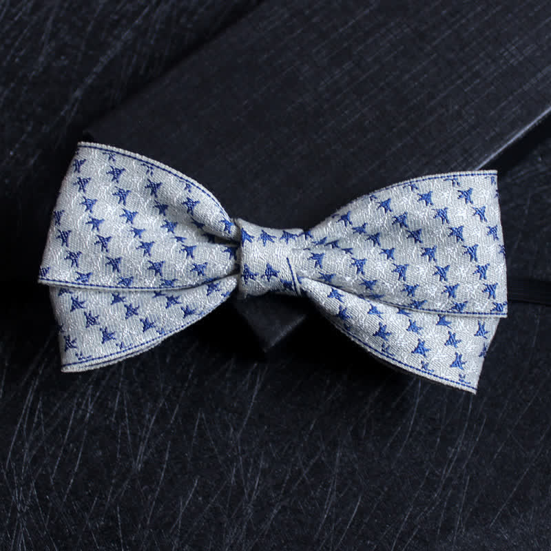 Men's Abstract Pattern Double Layers Bow Tie - Style #16 - image 17