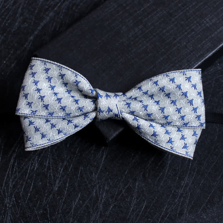 Men's Abstract Pattern Double Layers Bow Tie - Style #16 - image 17
