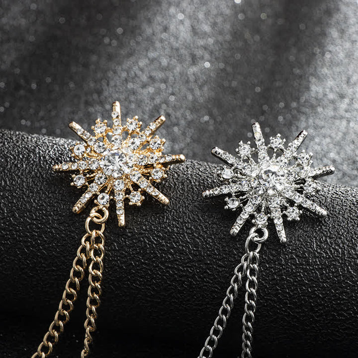 Men's Glittering Octagon Star Tassel Brooch - image 9
