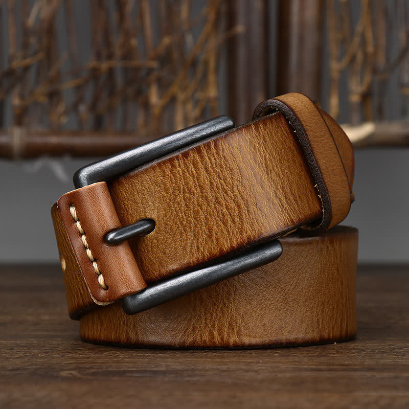 Men's Stylish Retro Glossy Cowboy Leather Belt - image 2