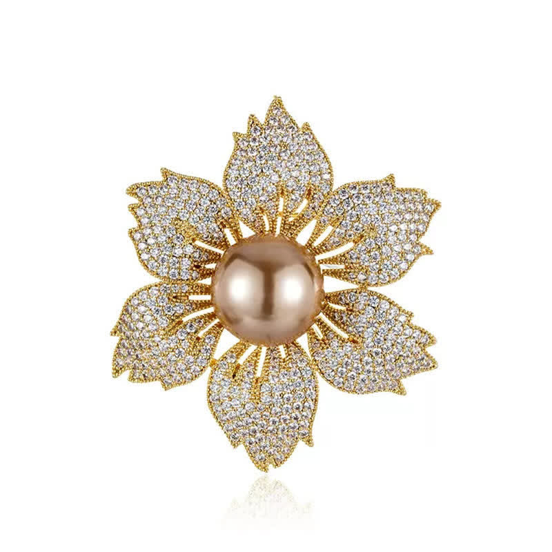 Women's Bright Pearl Luxury Bauhinia Brooch - image 3