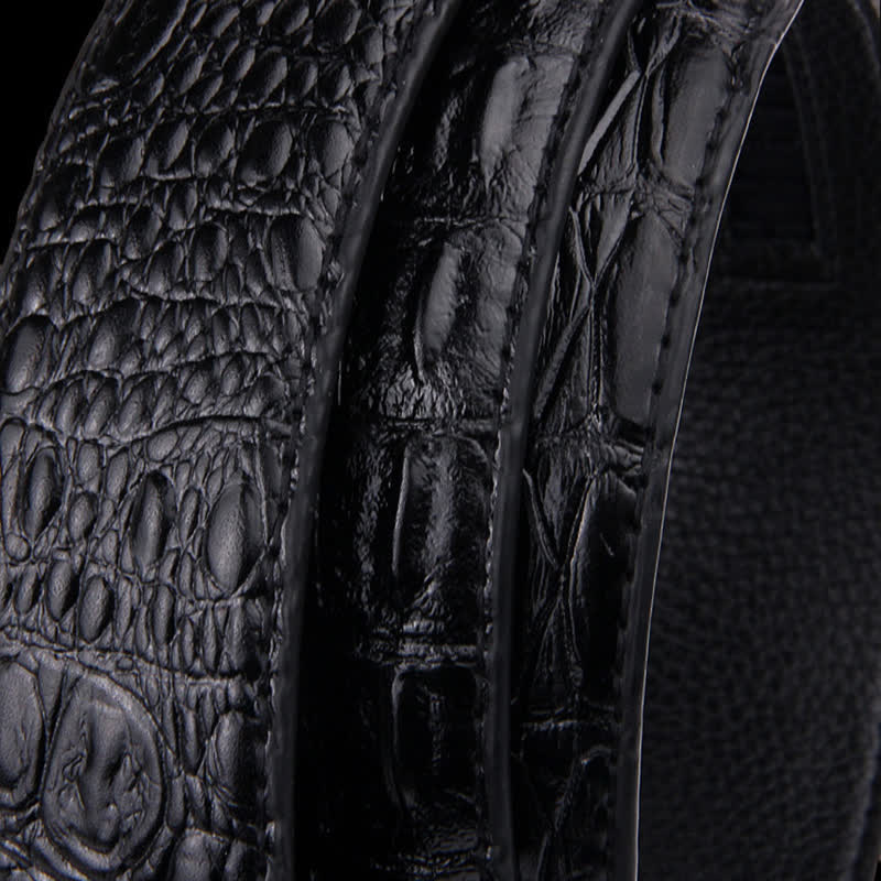 Men's Alligator Claw Crocodile Print Automatic Leather Belt - image 5