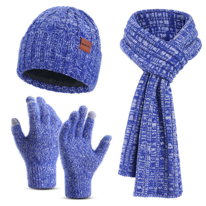 3Pcs Unisex Stylish Hat Long Scarf Touch Screen Gloves Set - Blue - Adjustable (Approx. 17.72"-25.78") - image 14