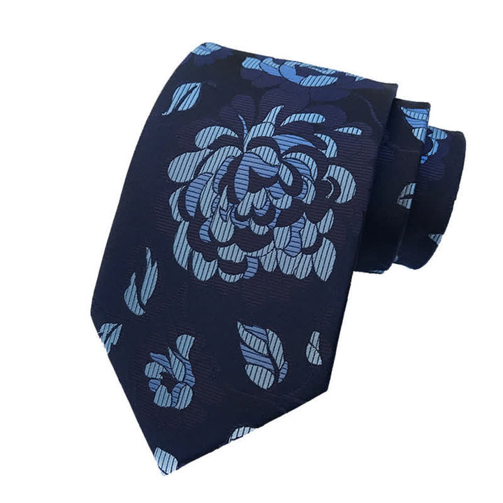 3Pcs Men's Chrysanthemum Floral Necktie Set - image 1