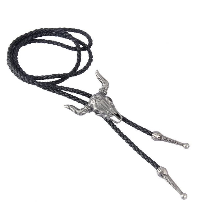 Vintage Native Style Bull Head Bolo Tie - image 9
