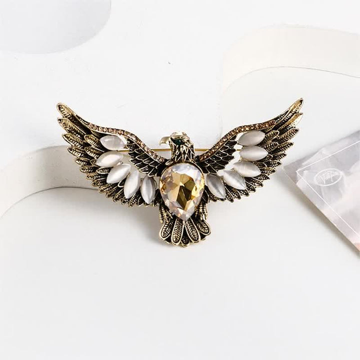 Men's Flying Hawk Gem Brooch - image 3