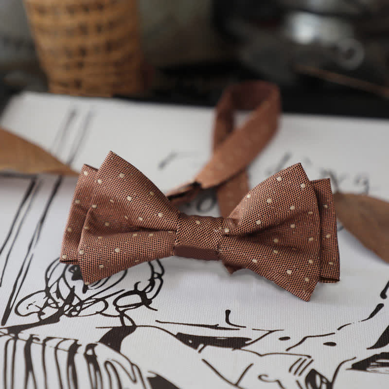 Men's Stylish Striped Dots Bow Tie - Style #6 - image 10