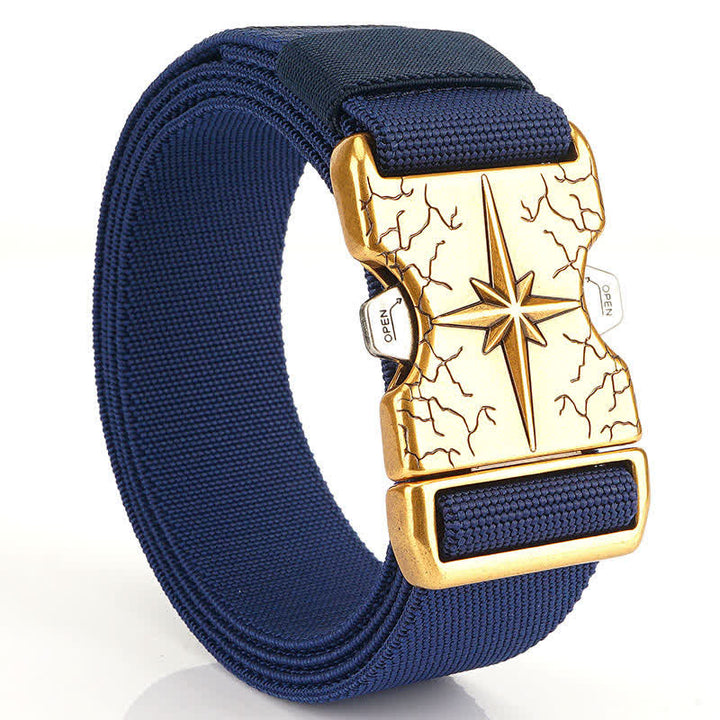 Men's Tactical Quick Release Elastic Canvas Belt - Blue - 50" - image 13