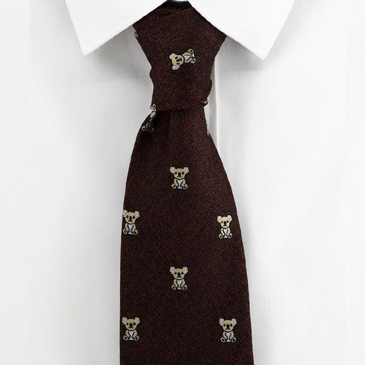 Men's Dark Coffee Lovely Yellow Koala Necktie - image 1