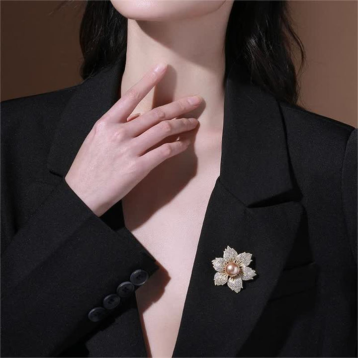 Women's Bright Pearl Luxury Bauhinia Brooch - image 1