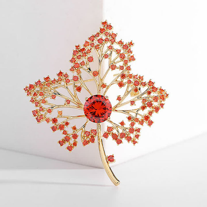 Women's Graceful Autumn Maple Brooch - image 4
