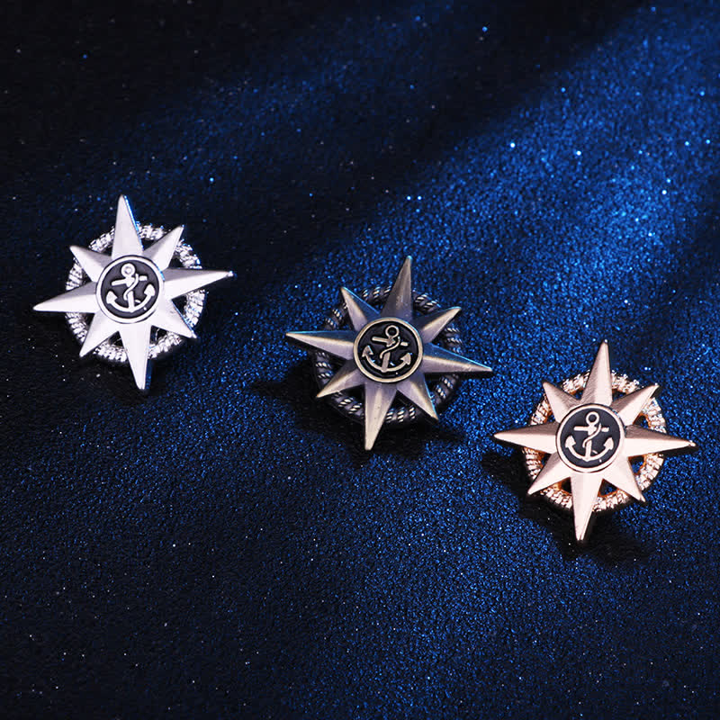 Men's Star Ship Anchor Brooch - image 1