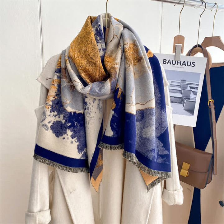 Women's Magnificent Scene Oil Painting Thickened Scarf - image 16
