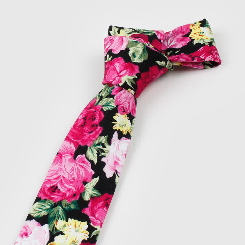 Men's Floral Printed Cotton Necktie - image 3