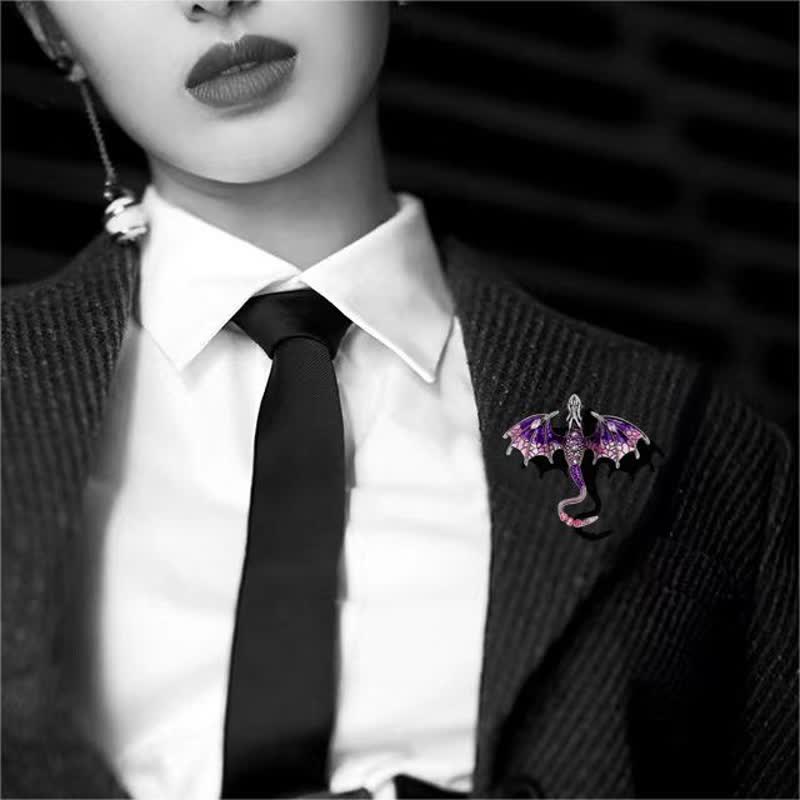 Unisex Legand Flying Dragon Brooch - image 1