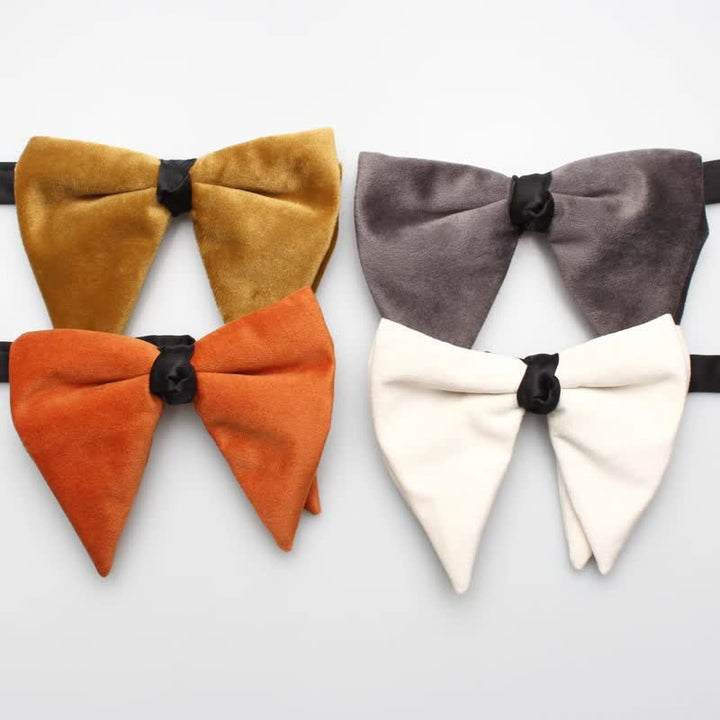 Men's Solid Color Velvet Oversized Pointed Bow Tie - image 0