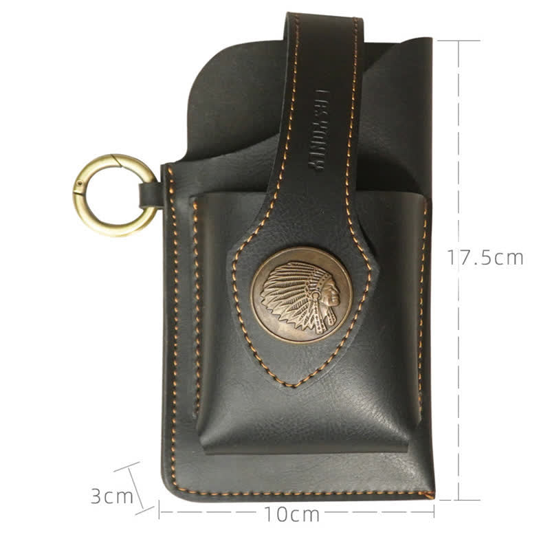 Retro Brass Magnetic Snap Button Cell Phone Belt Bag - image 5
