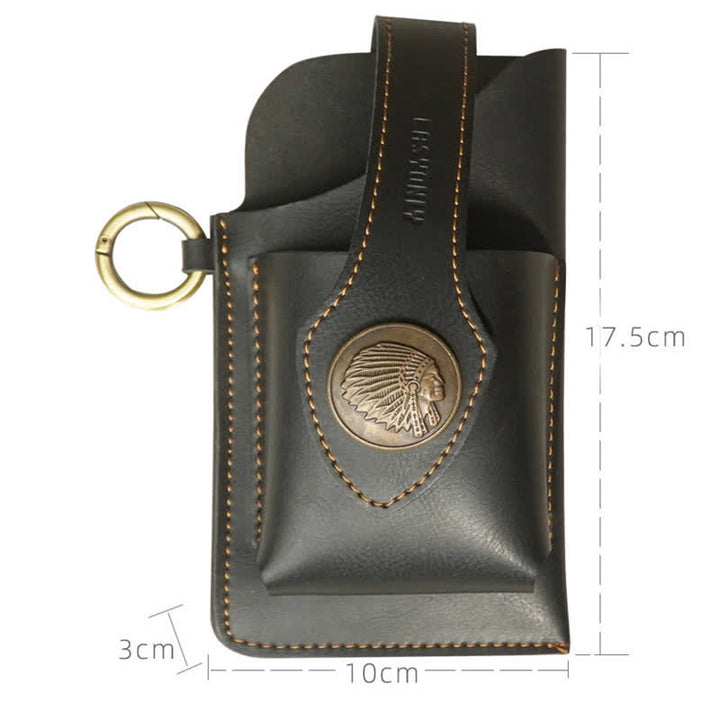 Retro Brass Magnetic Snap Button Cell Phone Belt Bag - image 5