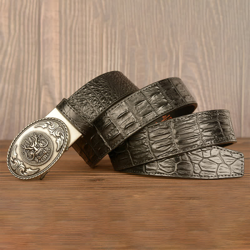 Men's Dragon Head Crocodile Pattern Leather Belt - image 24