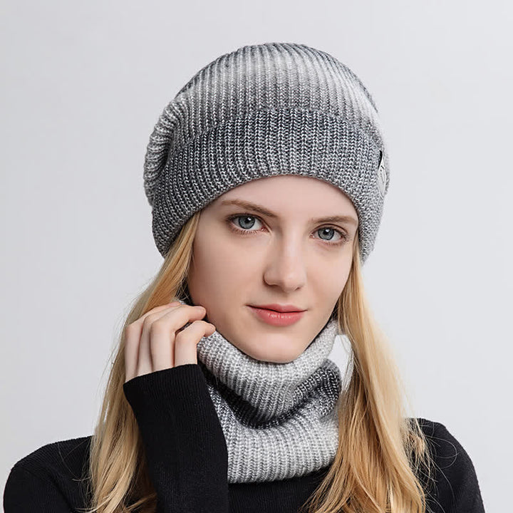 2Pcs Stretchy Gradient Color Hat Loop Scarf Set - image 5