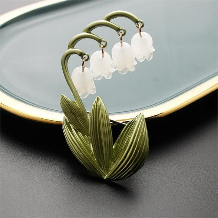 Women's Pure White Lily Of The Valley Brooch - image 1