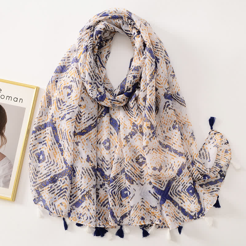Women's Thin Lovely Butterfly Floral Tassel Scarf - Style #28 - image 33