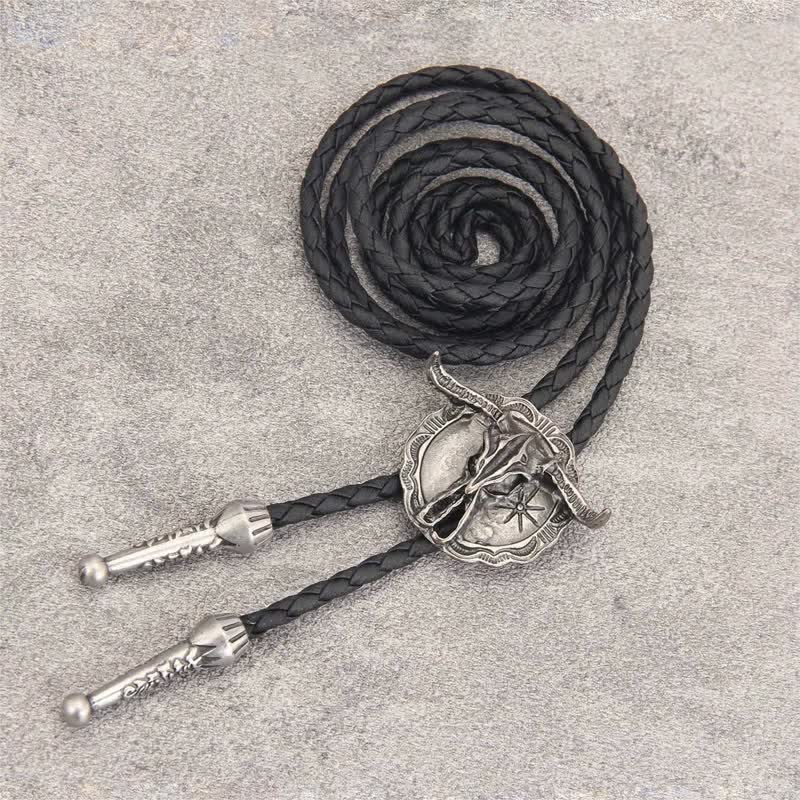 Wild Western Rodeo Bull Head Bolo Tie - image 5