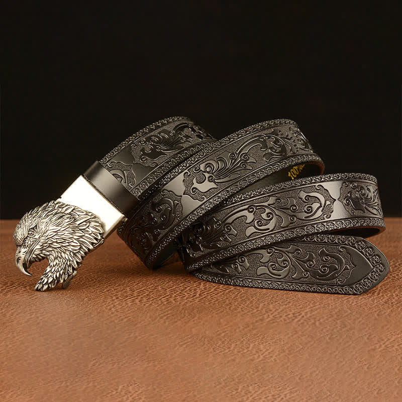 Men's Three-dimensional Eagle Head Leather Belt - image 17