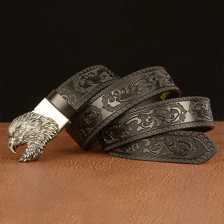 Men's Three-dimensional Eagle Head Leather Belt - image 17