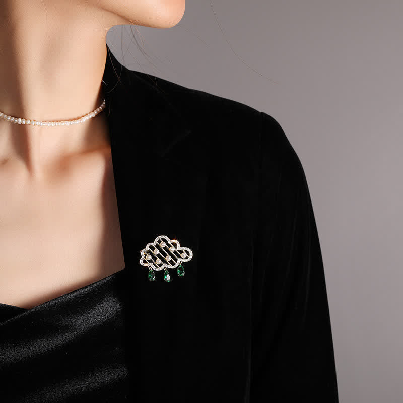 Women's Raining Cloud Pearl Brooch - image 1