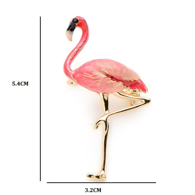 Women's Exotic Enamel Flamingo Brooch - image 5